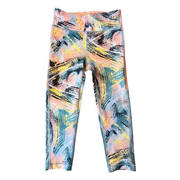 Athleta Girl Other - ATHLETA GIRL X SIMONE BILES Brushstroke Leggings Girls 7 S Gymnastics Abstract